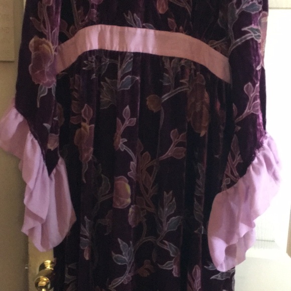 Unique Vintage Floral Velvet Maxi Dress - Picture 8 of 17